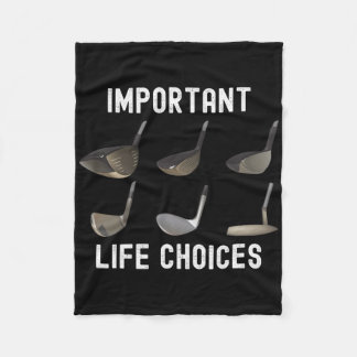 Wichtige Lebensoptionen Funny Golf Spaß Golfing Jo Fleecedecke