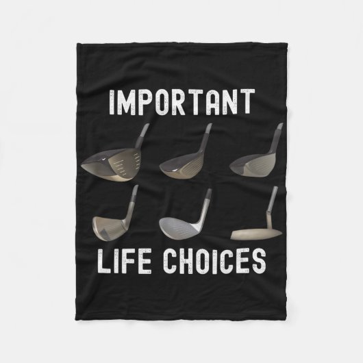 Wichtige Lebensoptionen Funny Golf Spaß Golfing Jo Fleecedecke (Vorderseite)