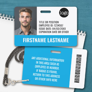 Wichtige Mitarbeiter-ID-Foto, Barcode, Logo, Ausga Ausweis