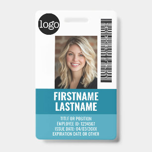Wichtige Mitarbeiter-ID-Foto, Barcode, Logo, Titel Ausweis