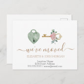 Wichtige Rose Neue Adresse Herzstück Ankündigungspostkarte (Vorne/Hinten)