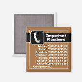 Wichtige Telefonnummern Nothilfe-Erinnerungen Kühl Magnet (Vorderseite/Rückseite)