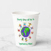 Wichtige und wertvolle Kinder Pappbecher (Rückseite)