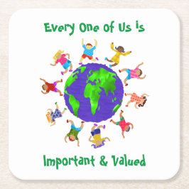 Wichtige und wertvolle Kinder Rechteckiger Pappuntersetzer