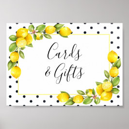 Wichtige Zitronenkarte und Geschenkzeichen Poster