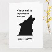 Wichtiger Call Funny Wolf Customer Service Cartoon Karte (Gelbe Blume)
