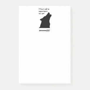 Wichtiger Call Funny Wolf Customer Service Cartoon Post-it Klebezettel