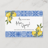 Wichtiger Hinweis für Lemon Blue Tile Polterabend Begleitkarte (Vorderseite)