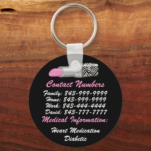 Wichtiger Schlüsselanhänger von Telefonnummern dur (Vorderseite)