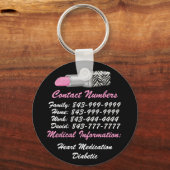 Wichtiger Schlüsselanhänger von Telefonnummern dur (Vorderseite)