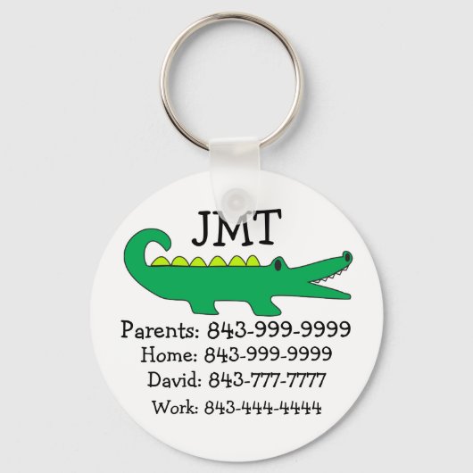 Wichtiger Schlüsselanhänger von Telefonnummern dur (Vorderseite)