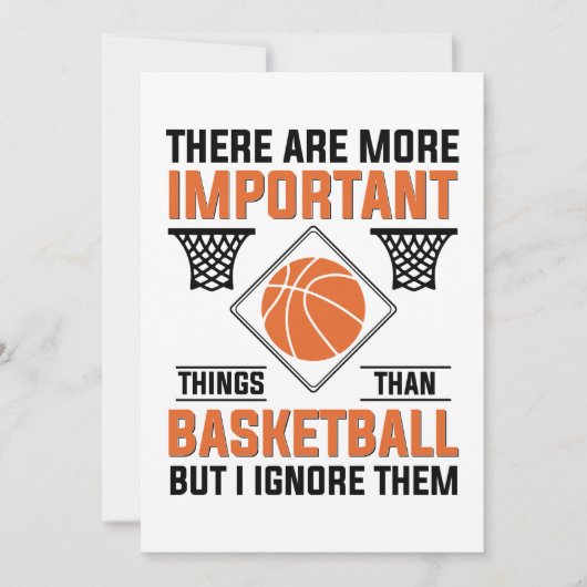 Wichtigere Dinge als Basketball Einladung (Vorderseite)