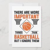 Wichtigere Dinge als Basketball Einladung (Rückseite)