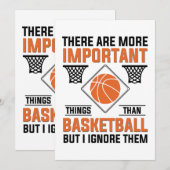 Wichtigere Dinge als Basketball Einladung (Vorne/Hinten)