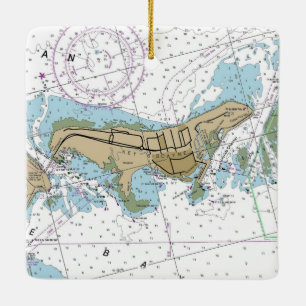 Wichtiges Biscayne Florida-Diagramm Keramikornament