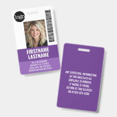 Wichtiges Foto der Mitarbeiter-ID, Bar-Code, Logo, Ausweis (Vorder- & Rückseite)