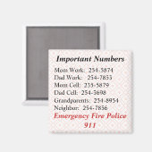 Wichtiges Numbers-Magnet Magnet (Vorderseite/Rückseite)