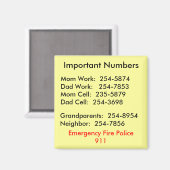 Wichtiges Numbers-Magnet Magnet (Vorderseite/Rückseite)