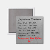 Wichtiges Numbers-Magnet Magnet (Vorderseite/Rückseite)