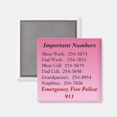 Wichtiges Numbers-Magnet Magnet (Vorderseite/Rückseite)