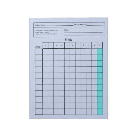 Wichtiges SpEd-Tool: Leeres Datenblatt (Tests) Notizblock (Rotiert)