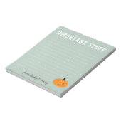 Wichtiges Zeug Niedlich Halloween Pumpkin Fall Gre Notizblock (Rotiert)