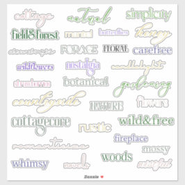 Wichtigste Schlagwörter für Junk-Journale Aufkleber