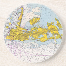 Wichtigste westliche Nautikkarte Getränkeuntersetzer