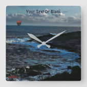Wick Bay Wikinger-Langschiff Quadratische Wanduhr (Vorderseite)