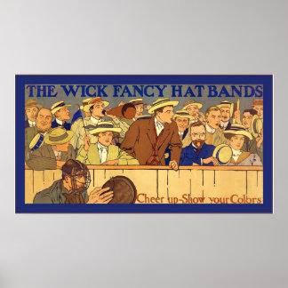 Wick Extravagant Hat Bands ~ Vintages Werbeplakat Poster