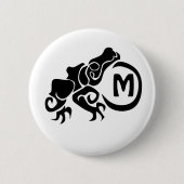 Wick Tribal Frog Monogram Button (Vorderseite)