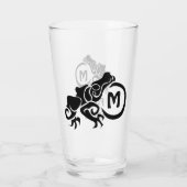 Wick Tribal Frog Monogram Glas (Rückseite)