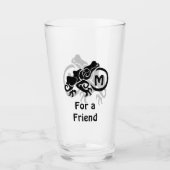 Wick Tribal Frog Monogram Glas (Vorderseite)
