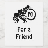 Wick Tribal Frog Monogram Weinetikett (Einzelnes Label)