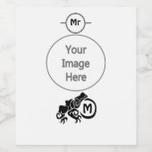 Wick Tribal Frog Monogram Weinetikett (Einzelnes Label)