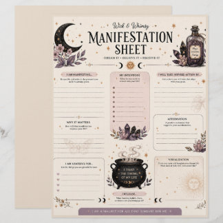 Wick & Whimsy Manifestationsblatt Briefbogen