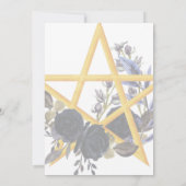 Wickanisches Brautparty | Gothic Floral Pentagramm Einladung (Rückseite)