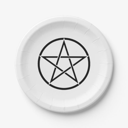 Wickanisches Pentagramm (Pentagram) Pappteller (Vorderseite)