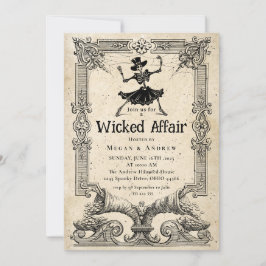 Wicked Affair Halloween Vintag Gothic Skull Einladung