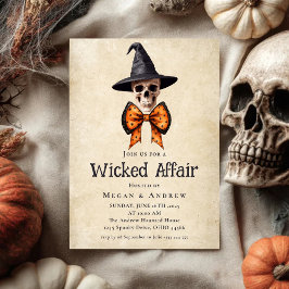 Wicked Affair Halloween Vintag Gothic Skull Einladung