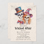 Wicked Affair Halloween Vintag Gothic Skull Invit Einladung (Vorne/Hinten)