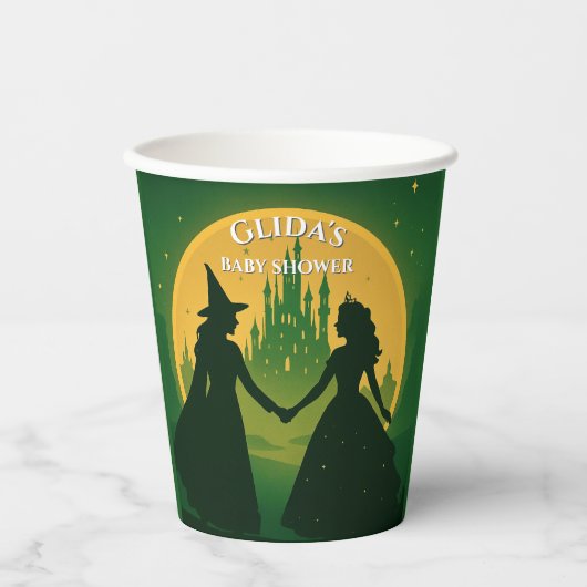 Wicked Baby Shower Cups - Elphaba & Glinda Party Pappbecher (Vorderseite)