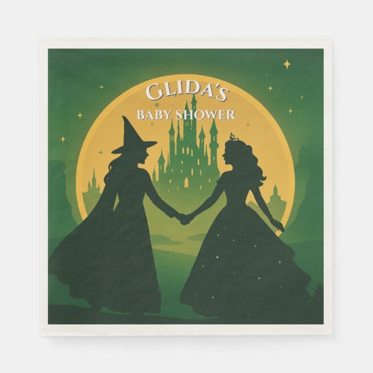 Wicked Baby Shower Napkins- Elphaba & Glinda Party Serviette (Vorderseite)