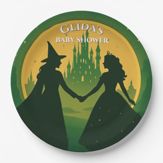 Wicked Baby Shower Plates | Glinda & Elphaba Party Pappteller (Vorderseite)