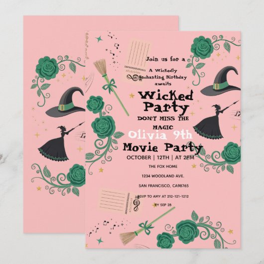 Wicked Birthday Invitation Einladung (Vorne/Hinten)