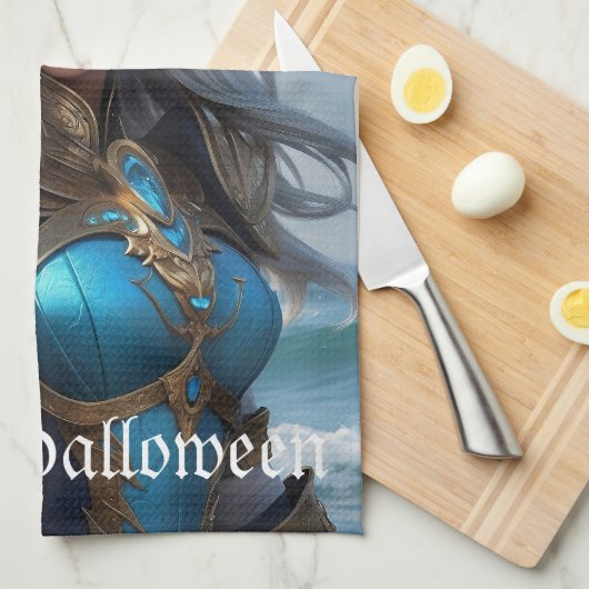 Wicked Blue Mit Augen Cat Geschirrtuch (Viertel Falte)