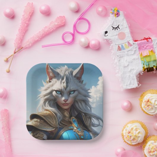 Wicked Blue Mit Augen Cat Pappteller (Party)