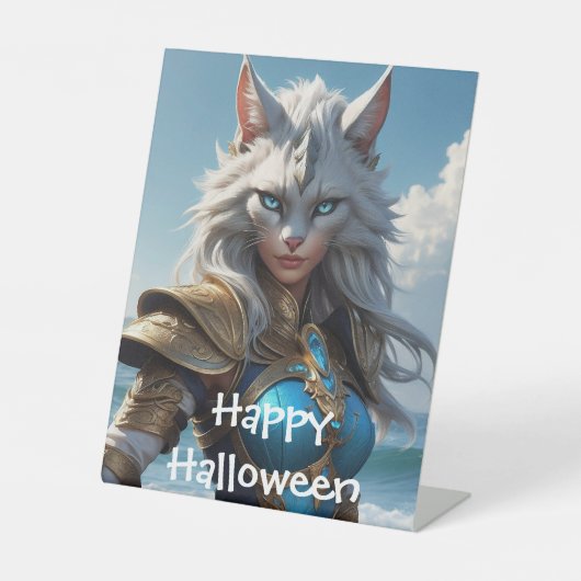 Wicked Blue Mit Augen Cat Sockelschild (Vorderseite)