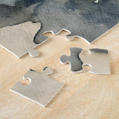 Wicked Cat Lächeln Wasserfarben Artwork Puzzle (Seite)