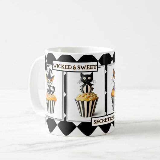 Wicked Cats Cupcake Halloween Treats Kaffeetasse (Vorderseite Links)